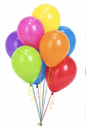 Multicolor round latex balloons