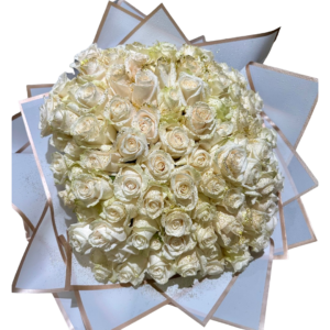 White Roses with Glitter